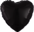 18" Foil Heart Balloon - Black / 鋁膜心形氣球 - 黑色