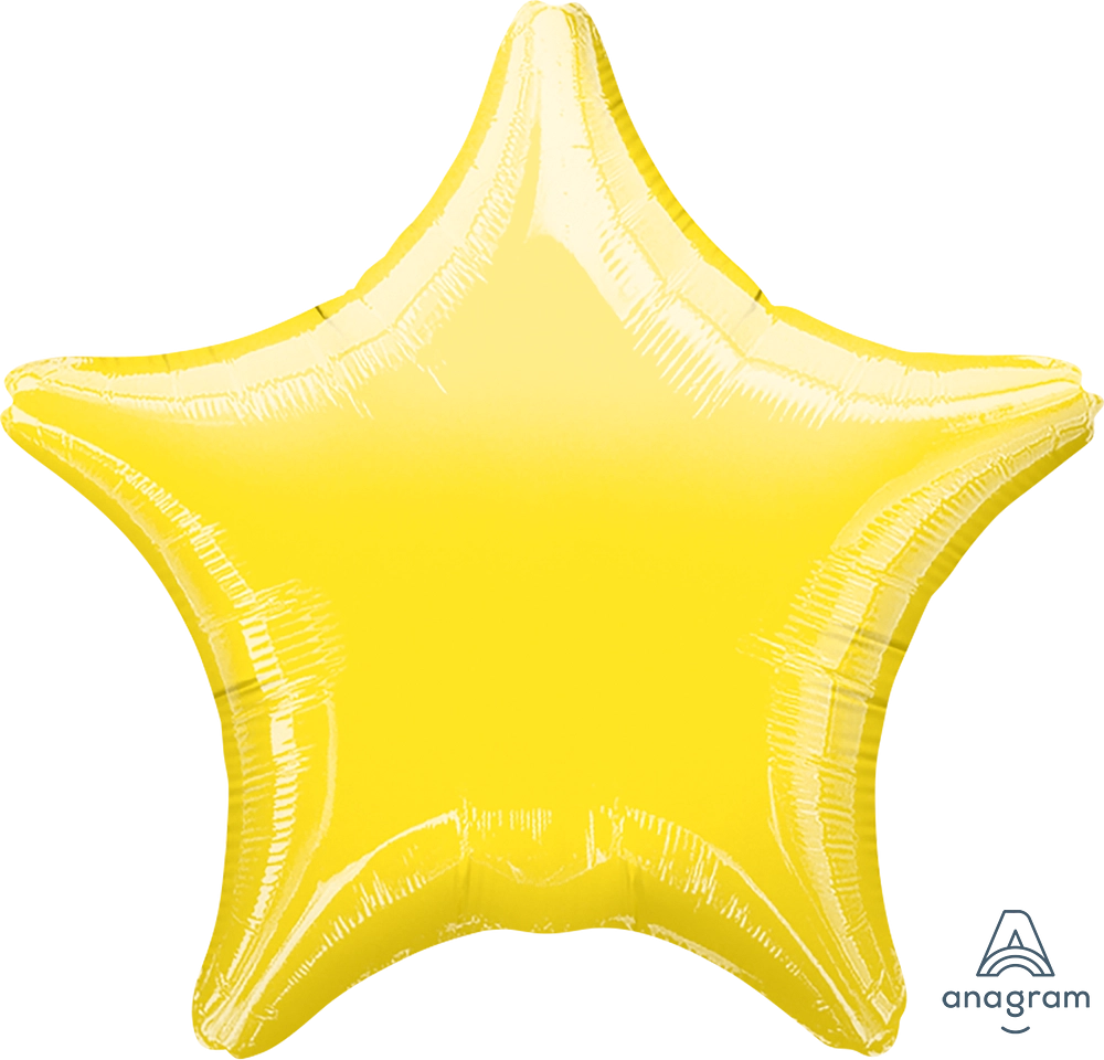 18" Foil Star Balloon - Yellow / 鋁膜星形氣球 - 黃色