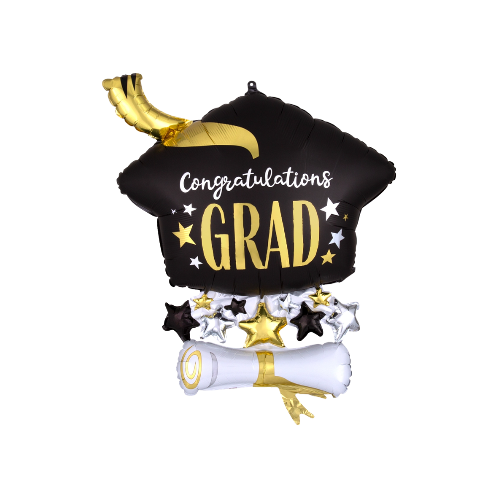 Satin Infused Cap & Diploma / 緞面畢業帽證書氣球