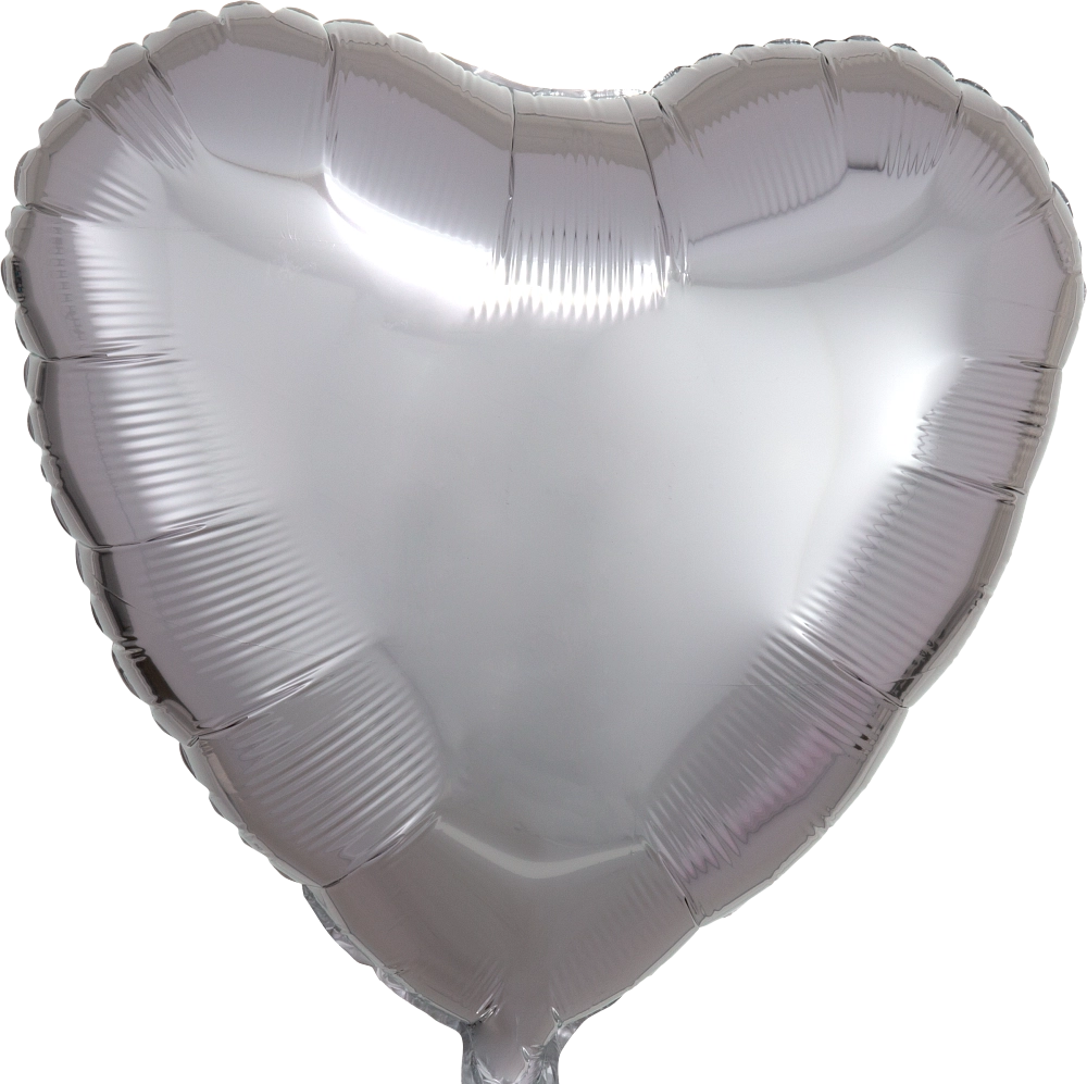 18" Foil Heart Balloon - Silver / 鋁膜心形氣球 - 銀色