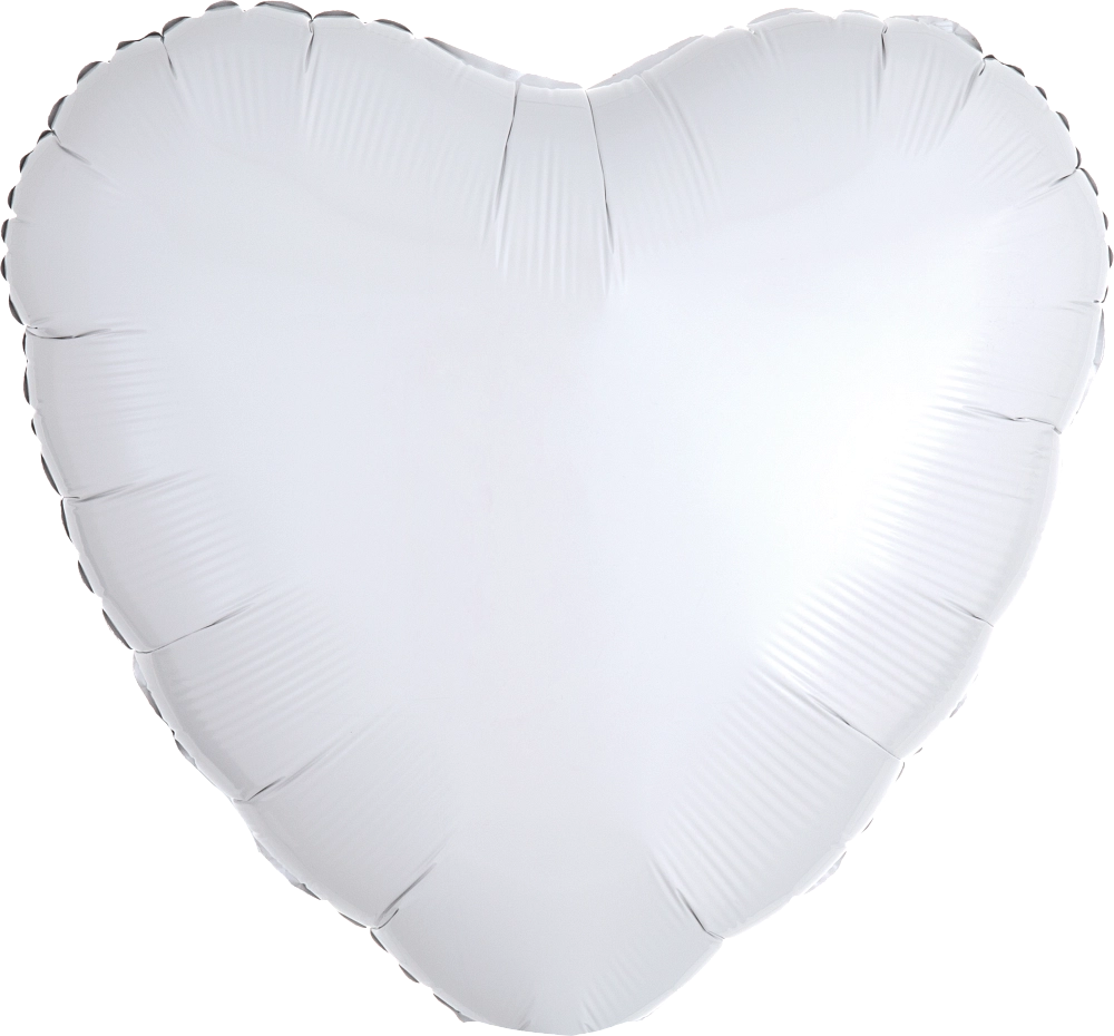 18" Foil Heart Balloon - White / 鋁膜心形氣球 - 白色