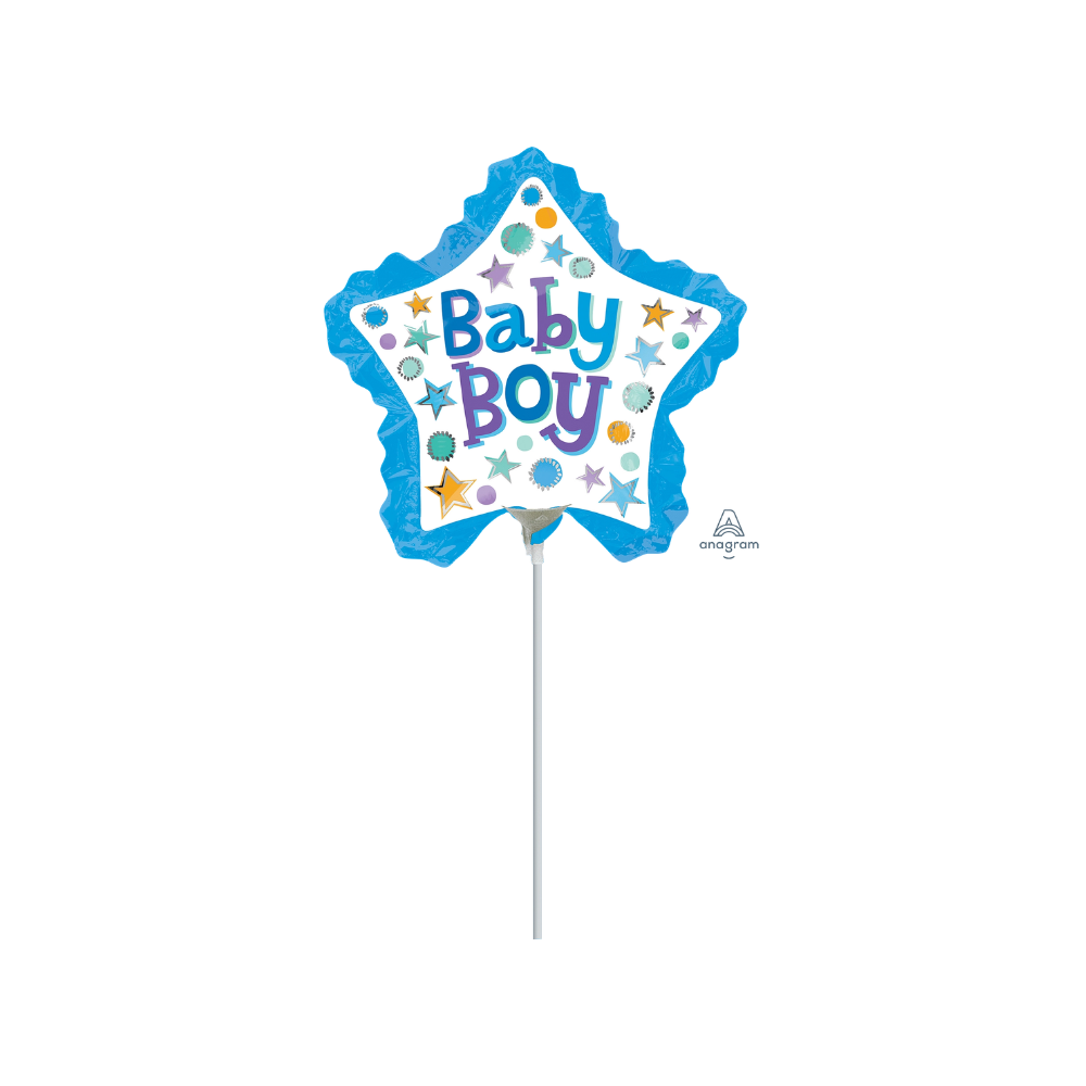 Mini Baby Boy Star with Ruffle (Air-Filled) / 迷你星星男嬰氣球 (充空氣)