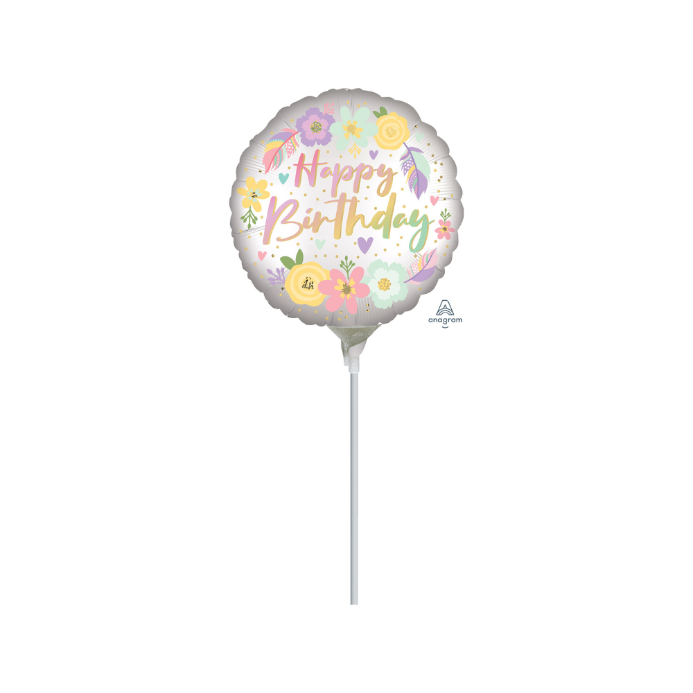 Mini Birthday Satin Flowers (Air-Filled) / 迷你緞面花生日氣球（充空氣）