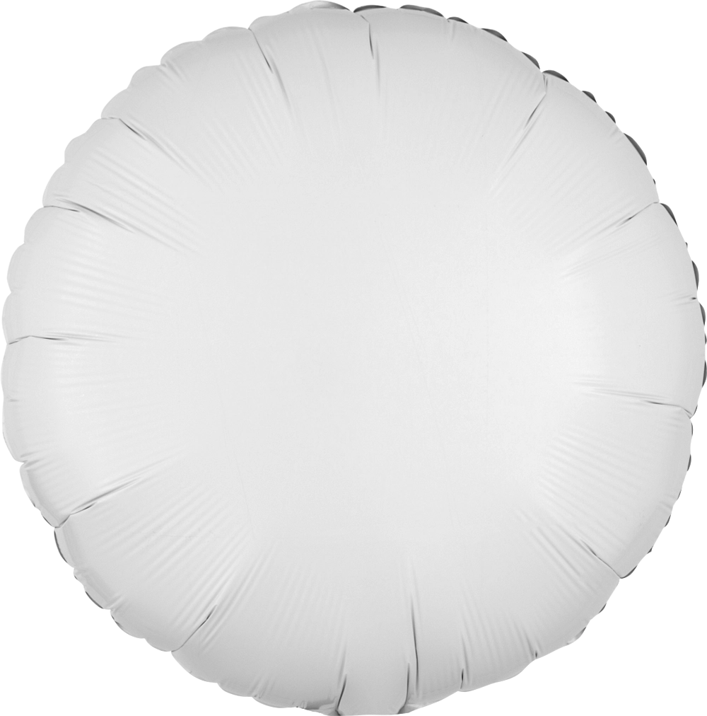 18" Foil Circle Balloon - White / 鋁膜圓形氣球 - 白色