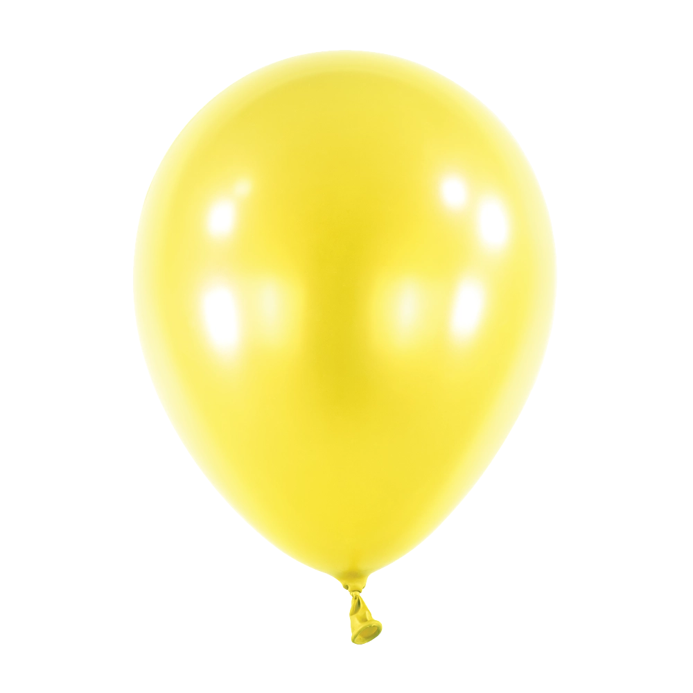 12" Latex Chrome Balloon - Yellow / 乳膠金屬氣球 - 黃色