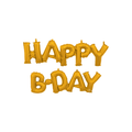 "Happy BDAY" Gold (Air-Filled) / 金色「生日快樂」字句氣球（充空氣）
