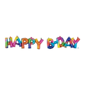 "Happy Bday" Rainbow Splash (Air-Filled) / 彩虹「生日快樂」字句氣球 (充空氣）