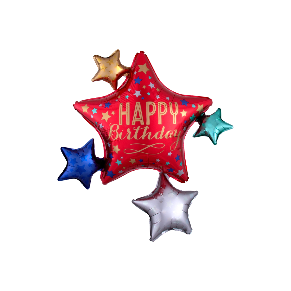 Birthday Satin Star Cluster / 生日緞面星群氣球