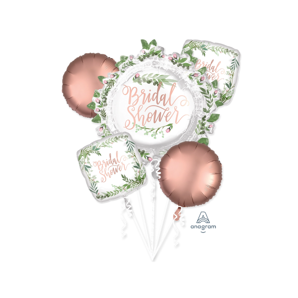 Love & Leaves Bridal Shower Bouquet / 綠葉圖案透明氣球組合