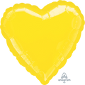 18" Foil Heart Balloon - Yellow / 鋁膜心形氣球 - 黃色