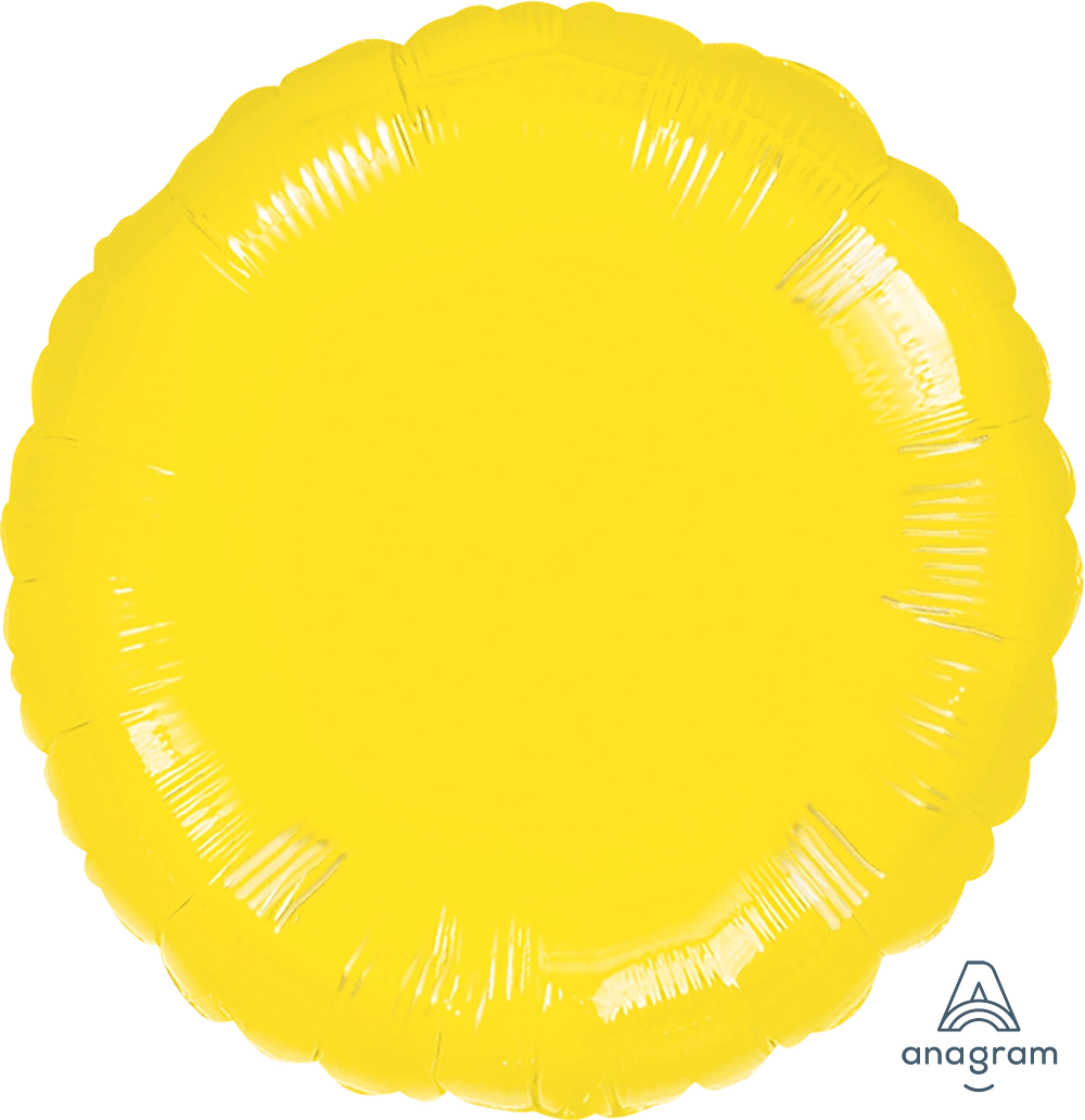 18" Foil Circle Balloon - Yellow / 鋁膜圓形氣球 - 黃色