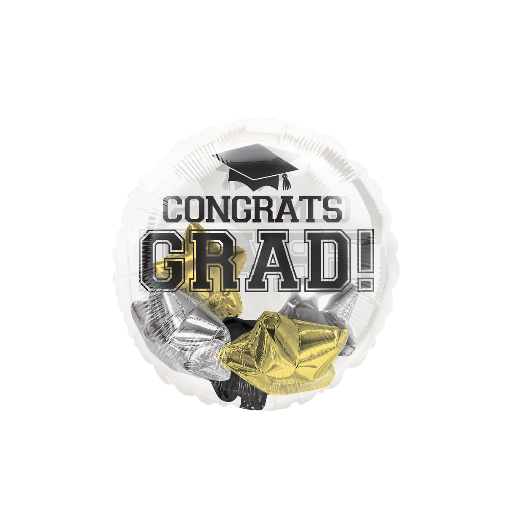 Congrats Grad Black Silver Gold Stars Insiders / 黑銀金星級畢業氣球